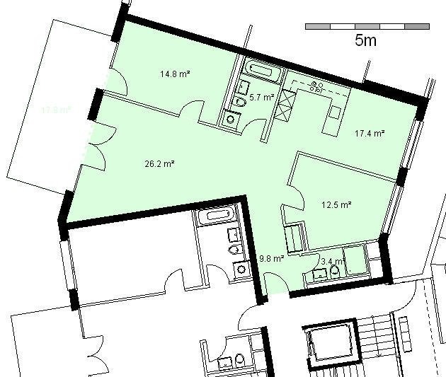3 ½ pièces appartement
