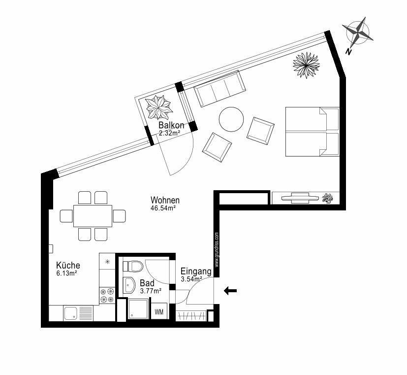 1 ½ rooms apartment, photo 6 of 6