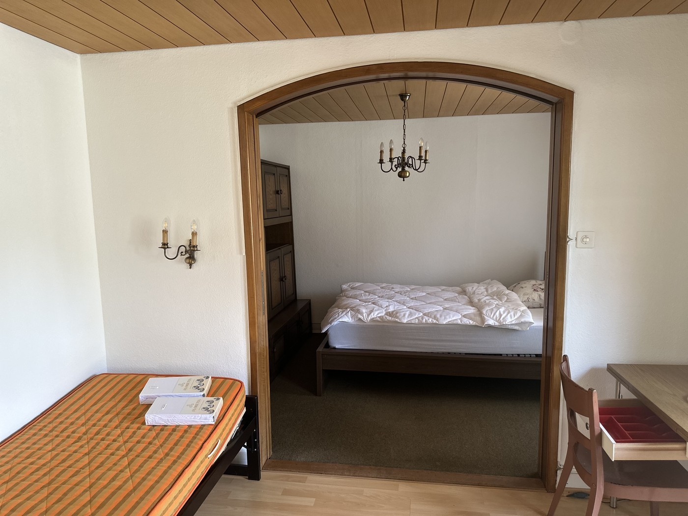 Room in a shared flat

Own refrigerator, own toilet, 
shared kitchen 
shared shower