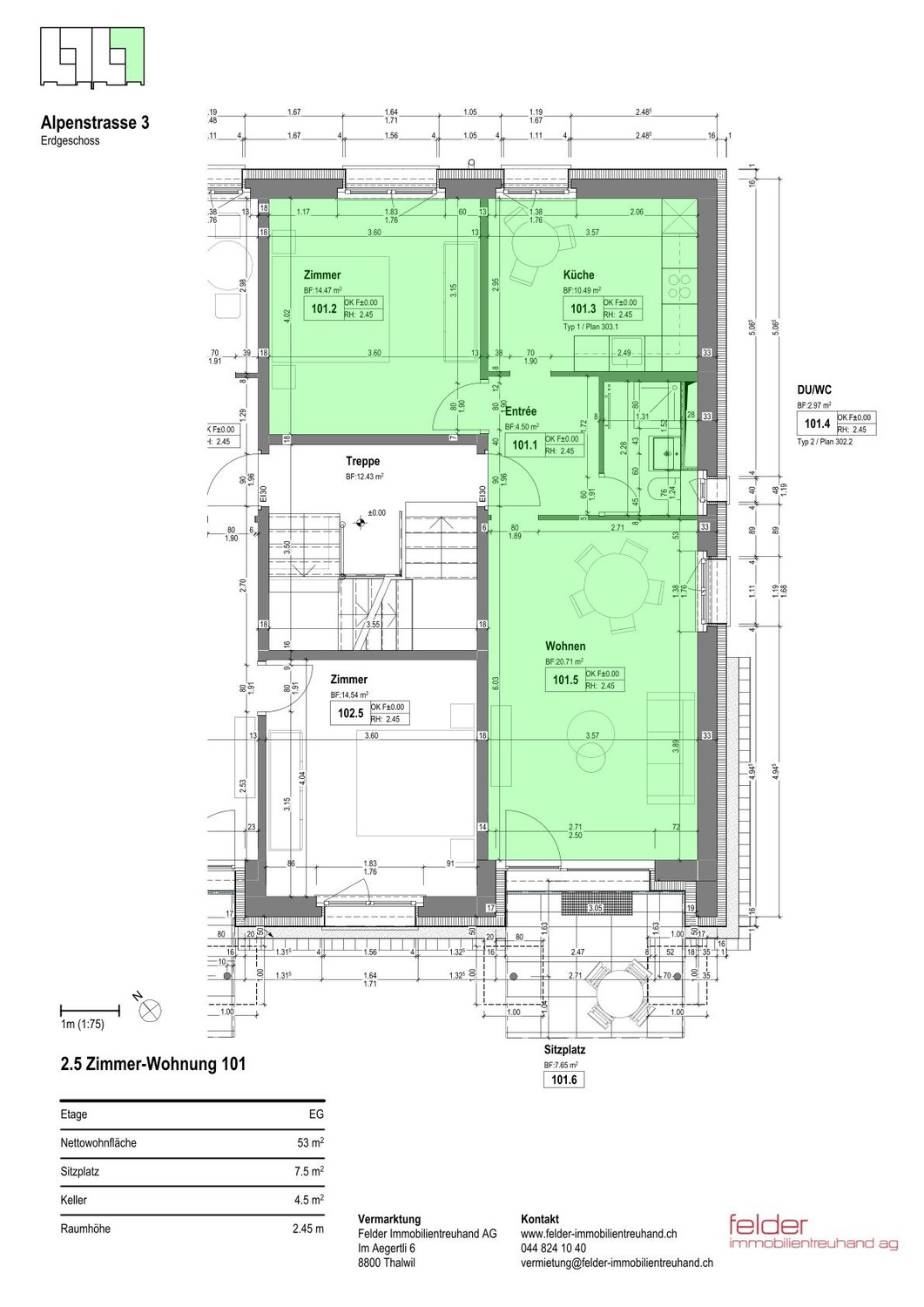 2 ½ rooms apartment, photo 3 of 3