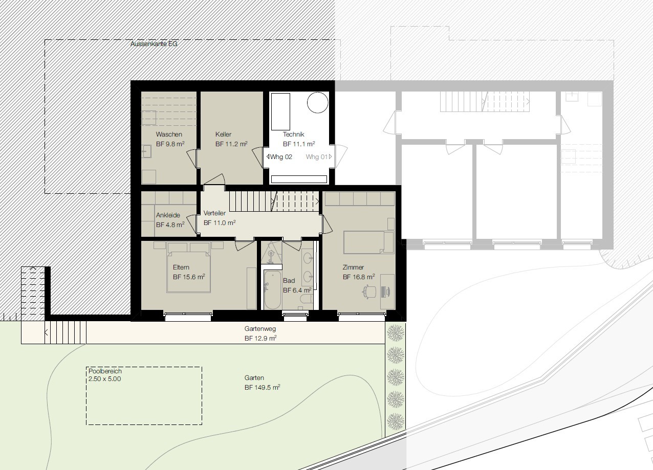 3 ½ pièces appartement avec terrasse, photo 7 sur 8