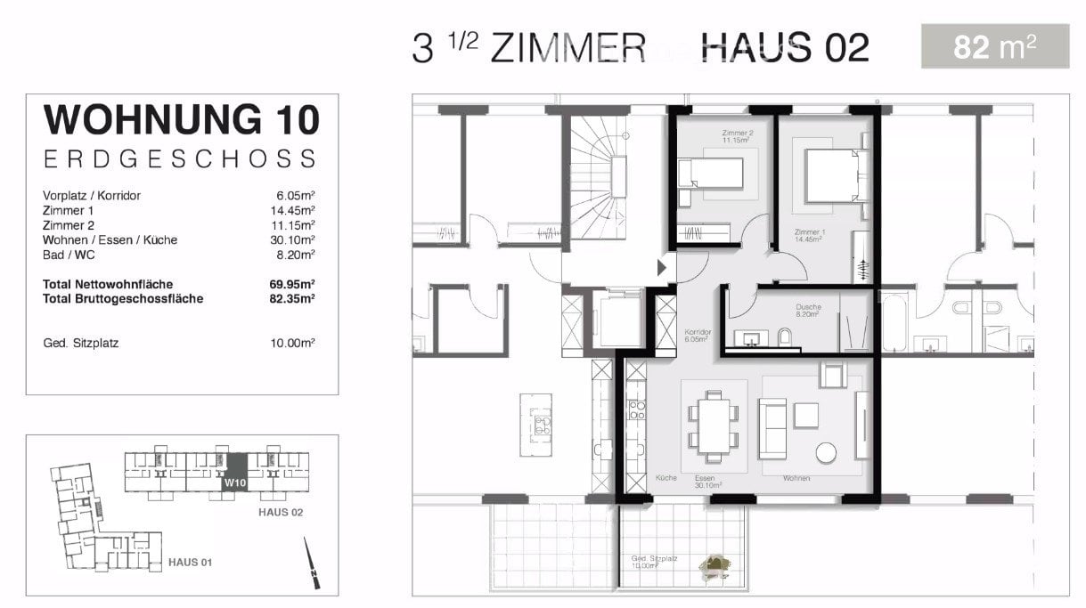 3 ½ rooms apartment