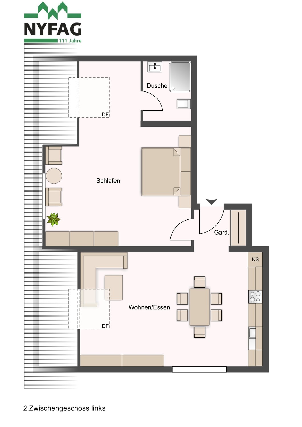 2 rooms roof flat, Foto 3 von 3