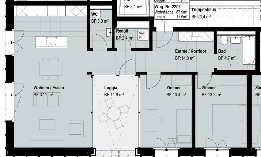 Appartement de 3 ½ pièces