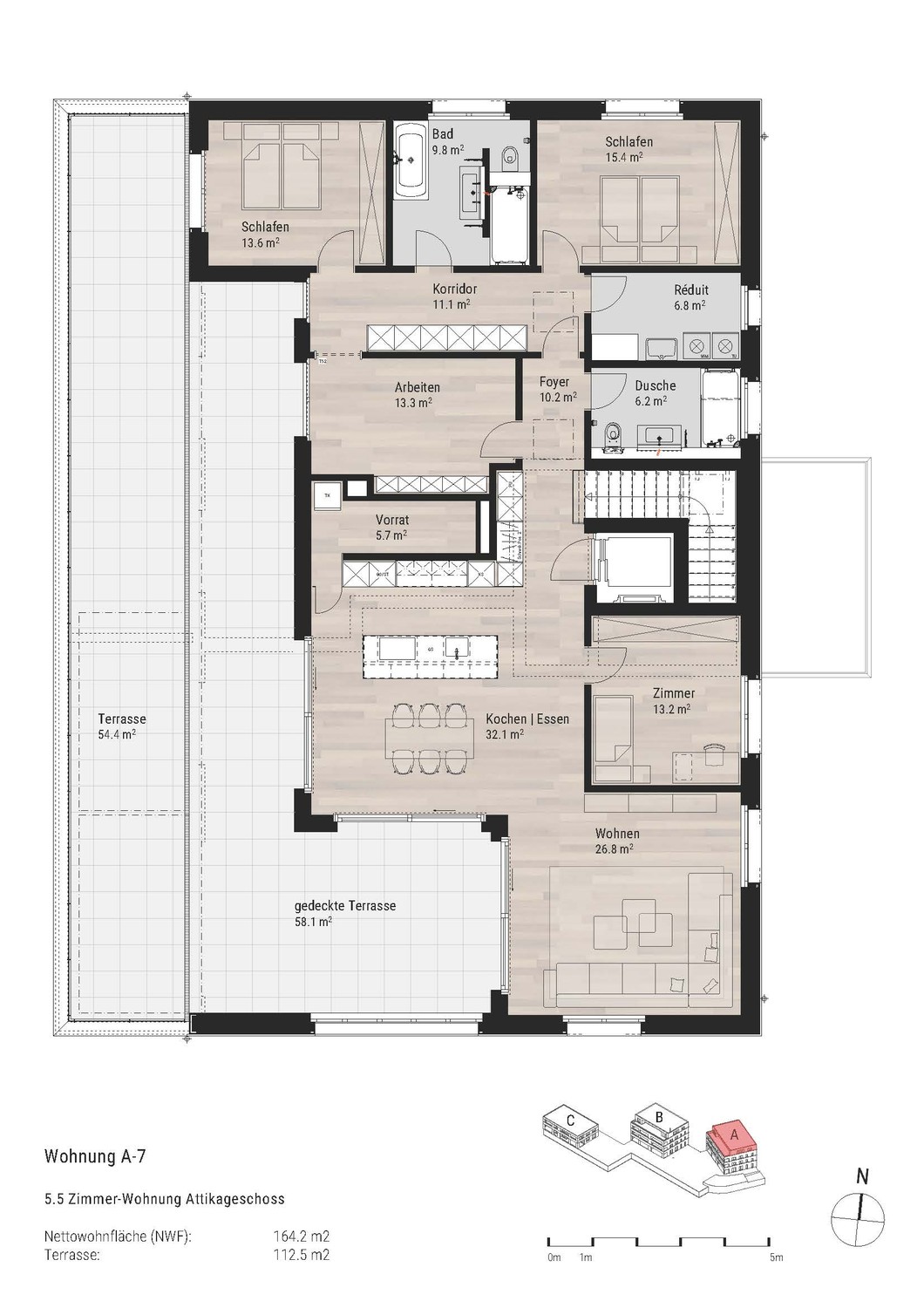 5 ½ rooms attic flat, photo 1 of 4