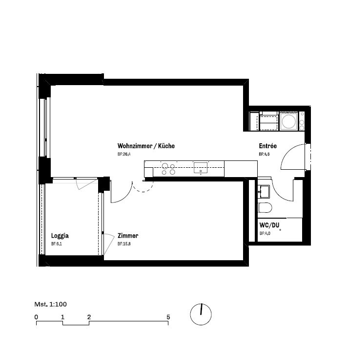 1 ½ rooms apartment