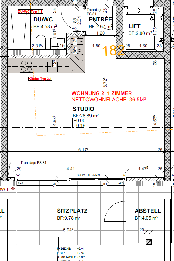 Appartamento di 1 ½ locali