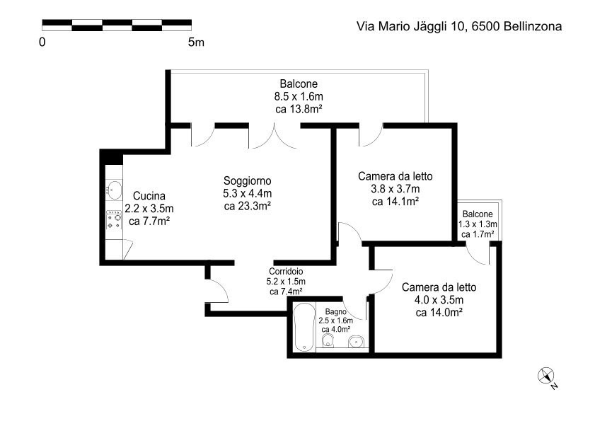 3 ½ pièces appartement
