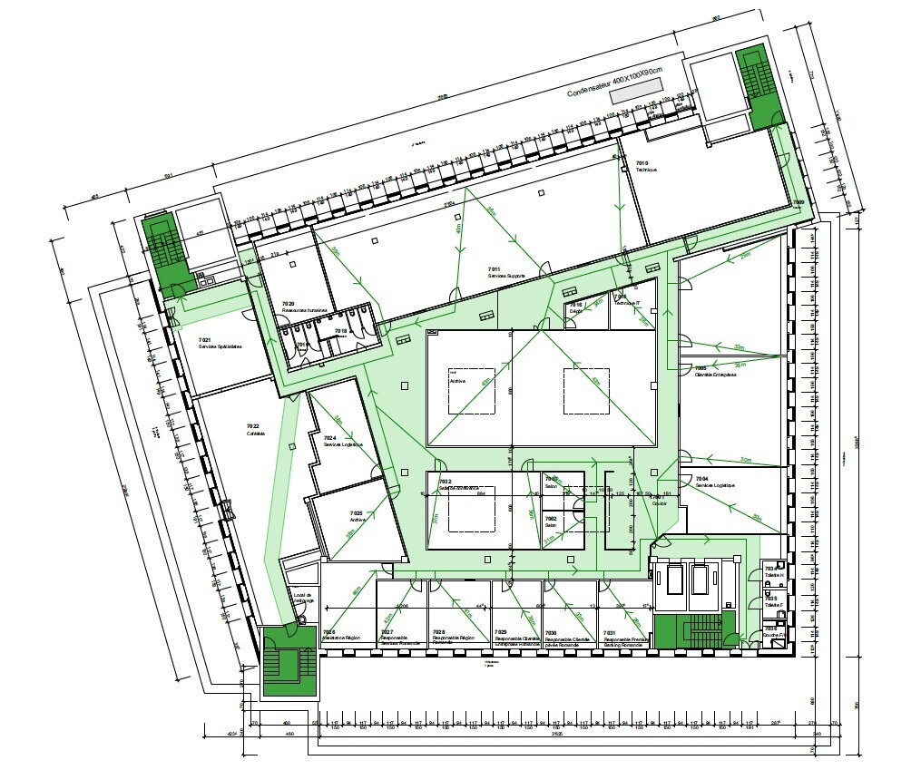 1410m² office