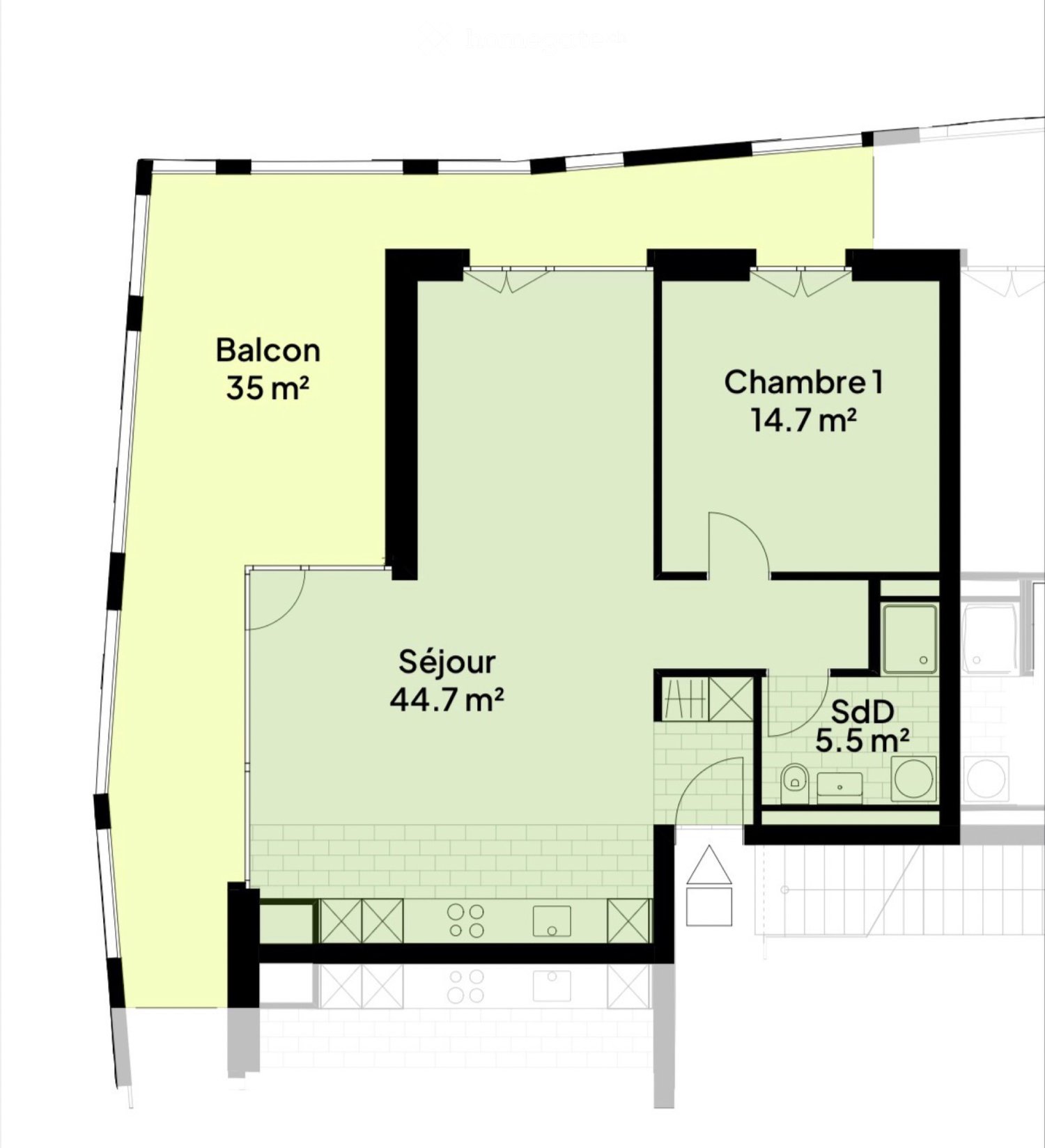 3 rooms apartment