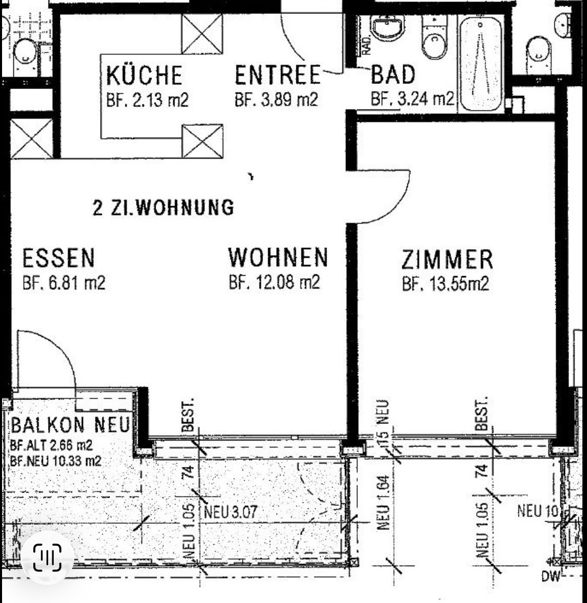 2 ½ rooms apartment