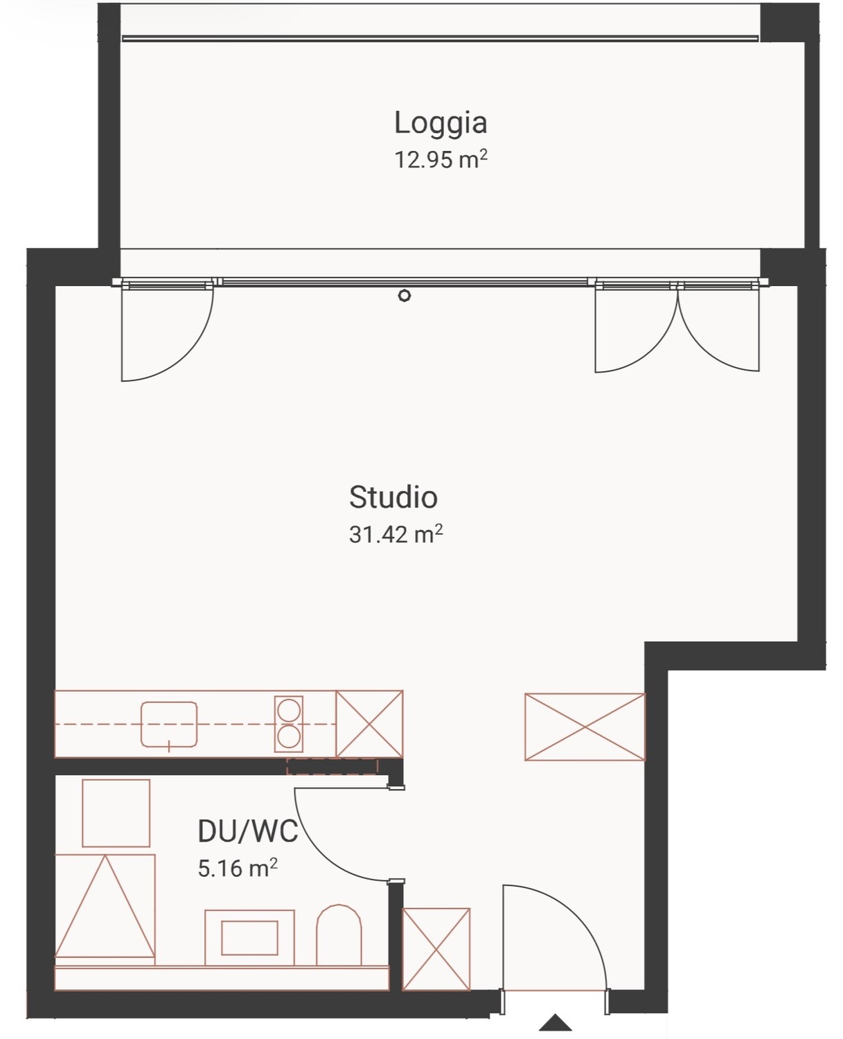 1 ½ pièces appartement