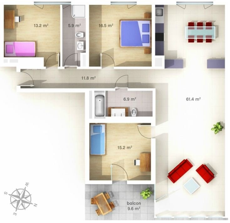 4 ½ rooms apartment