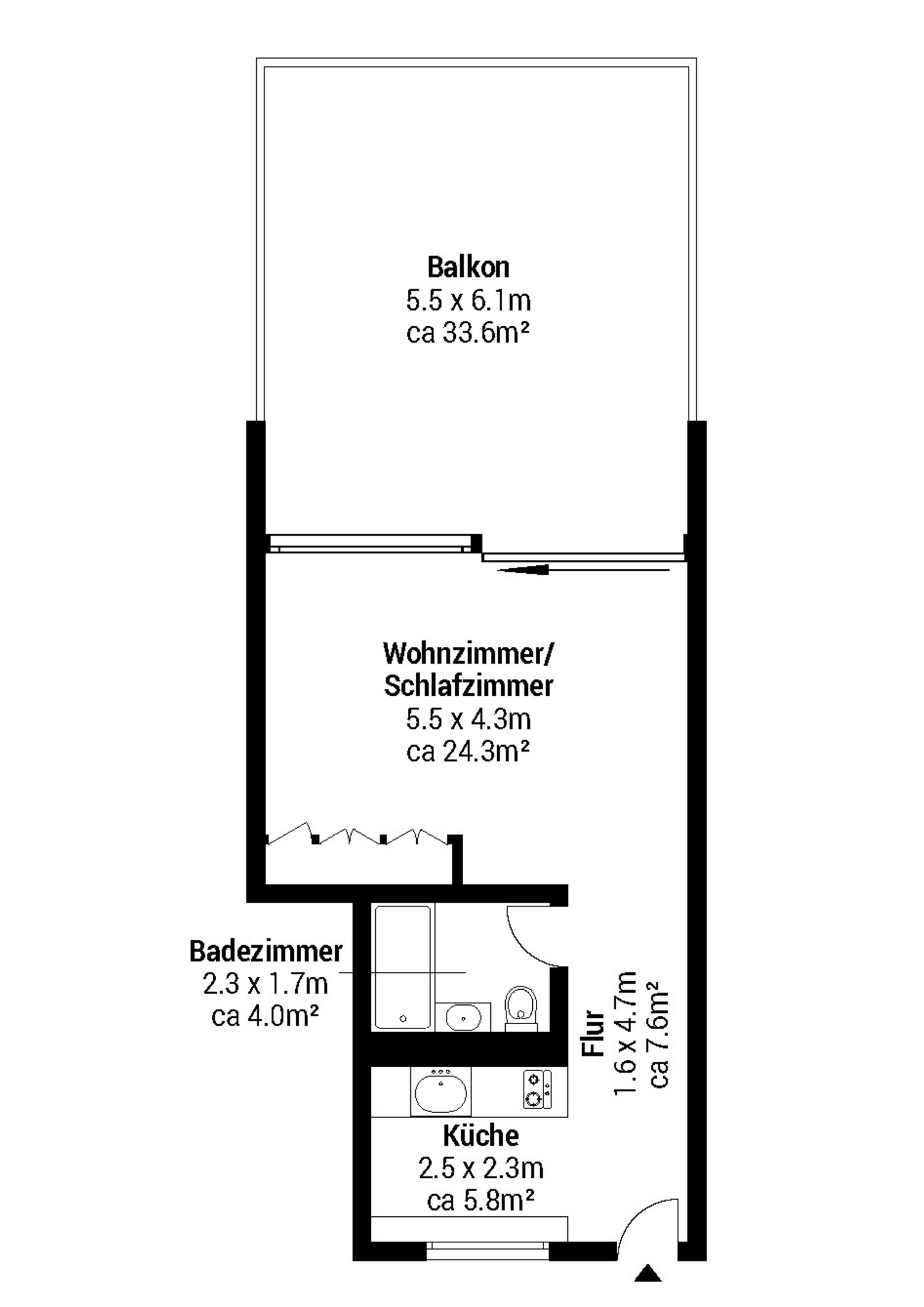 1 ½ rooms apartment, photo 10 of 10