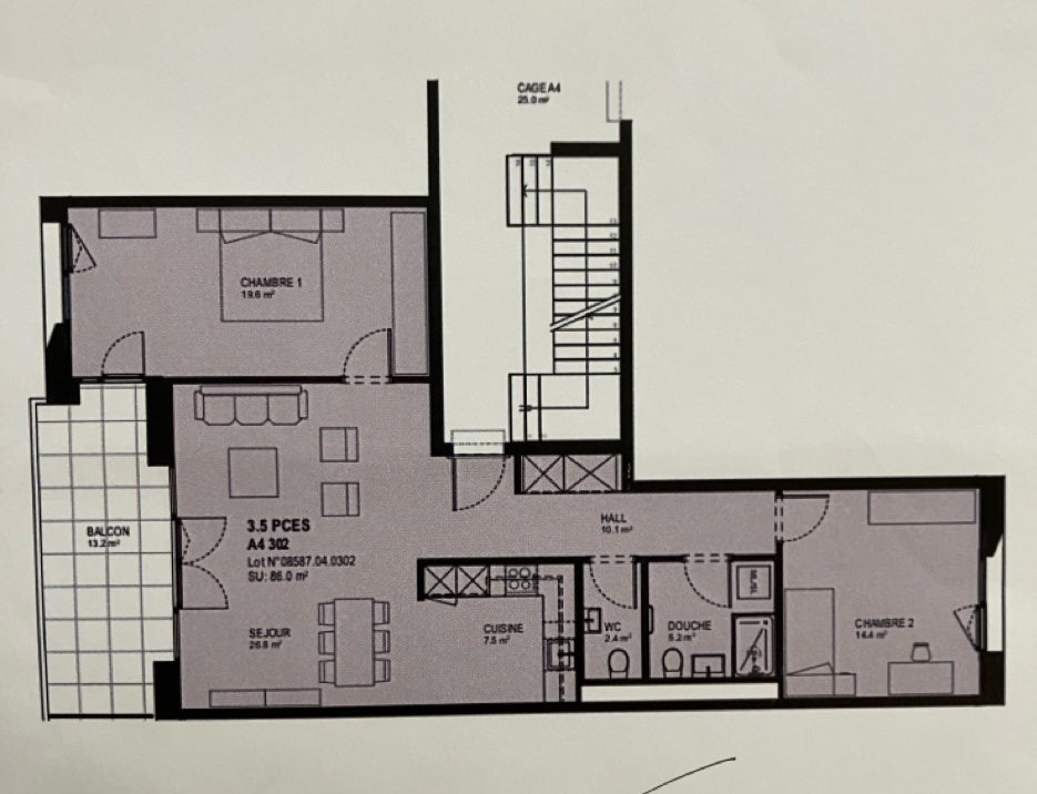 3 ½ rooms apartment