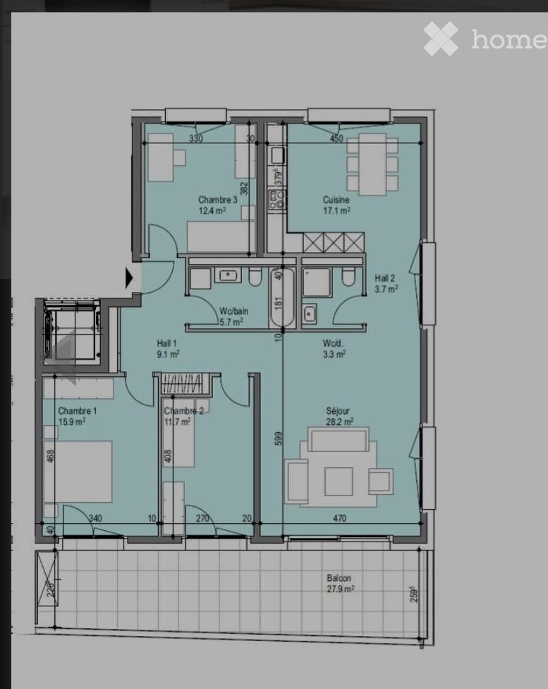 2 ½ rooms apartment