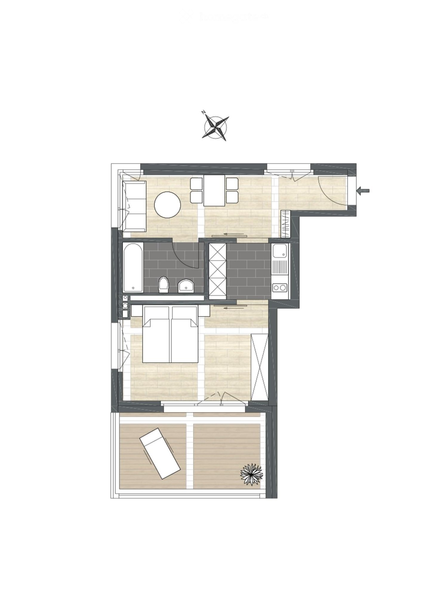 2 rooms apartment