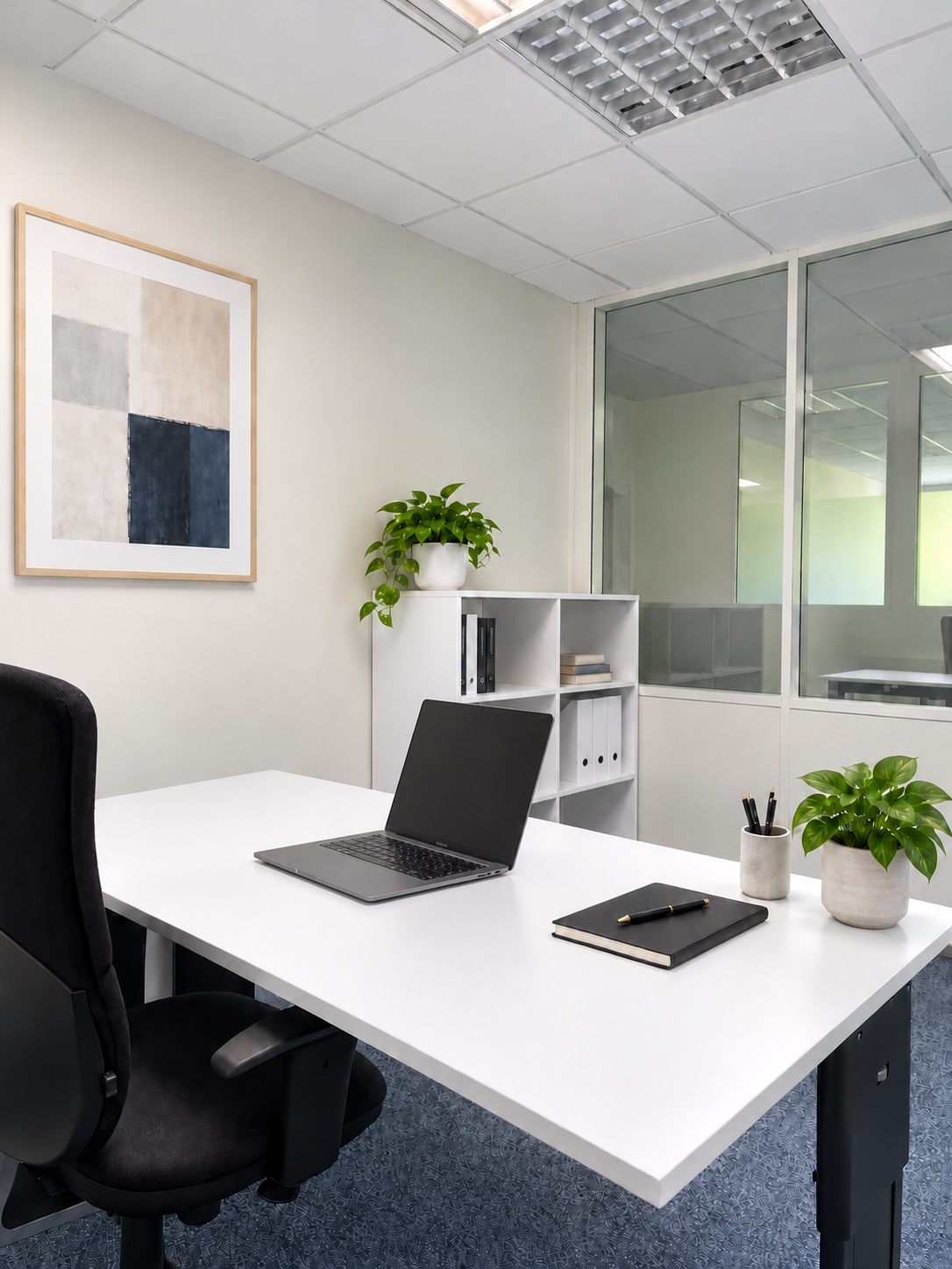 Bright single office in Baar/Sihlbrugg with meeting room & kitchen