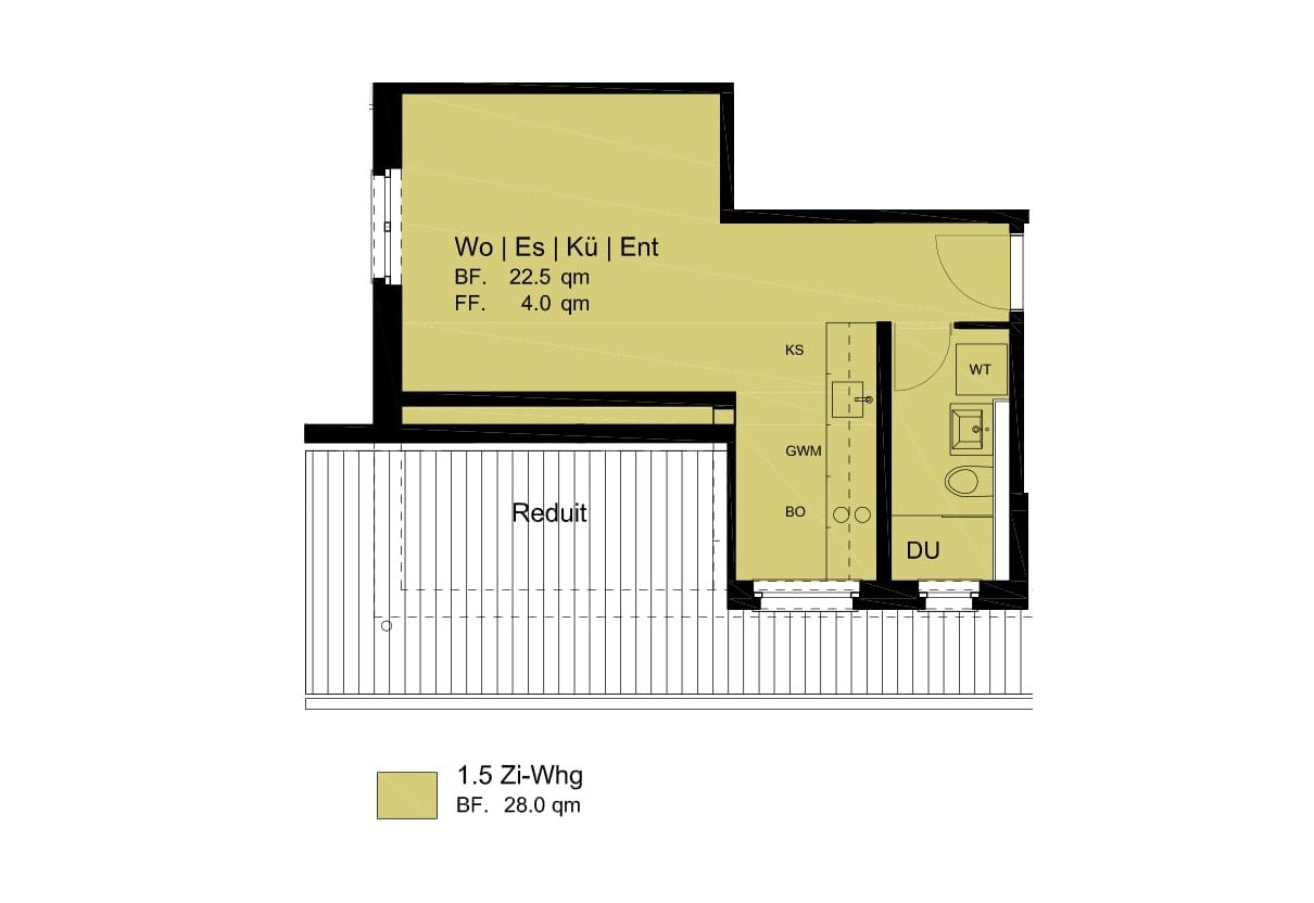 1 ½ rooms apartment