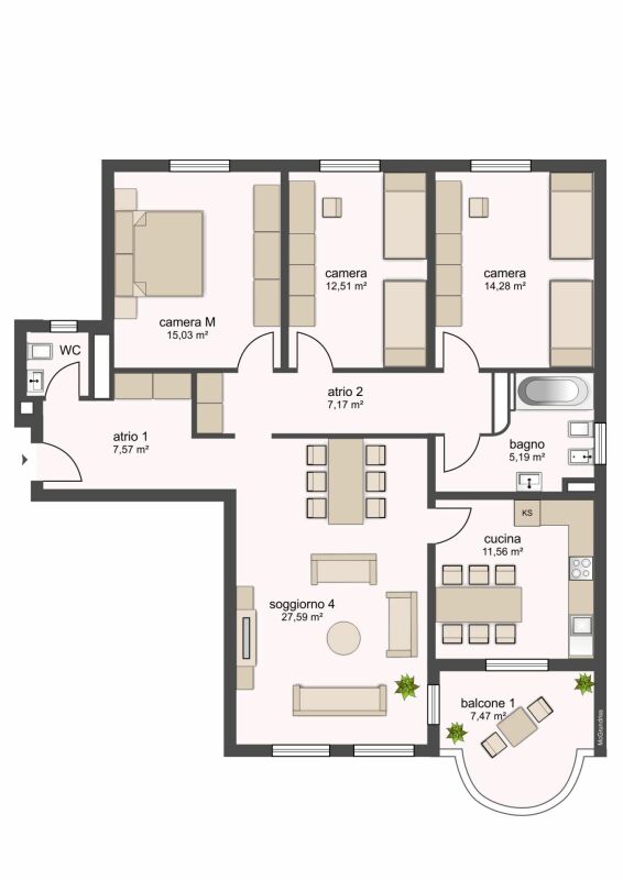 4 ½ rooms apartment
