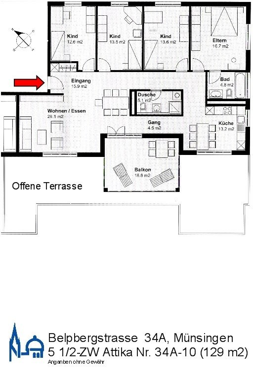 5 ½ pièces appartement mansardé