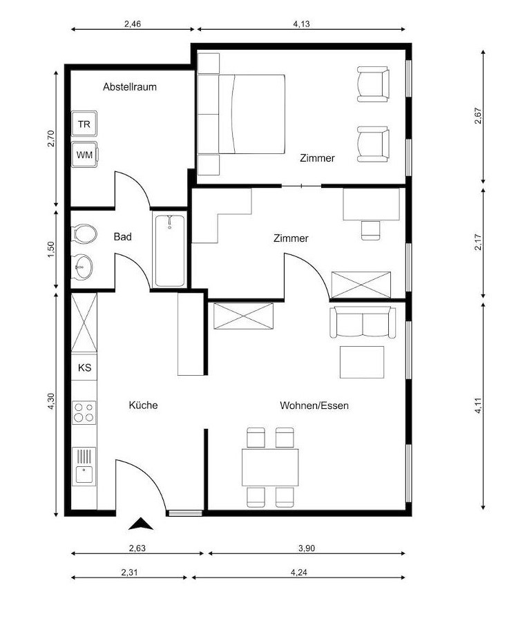 3 rooms apartment, photo 5 of 5