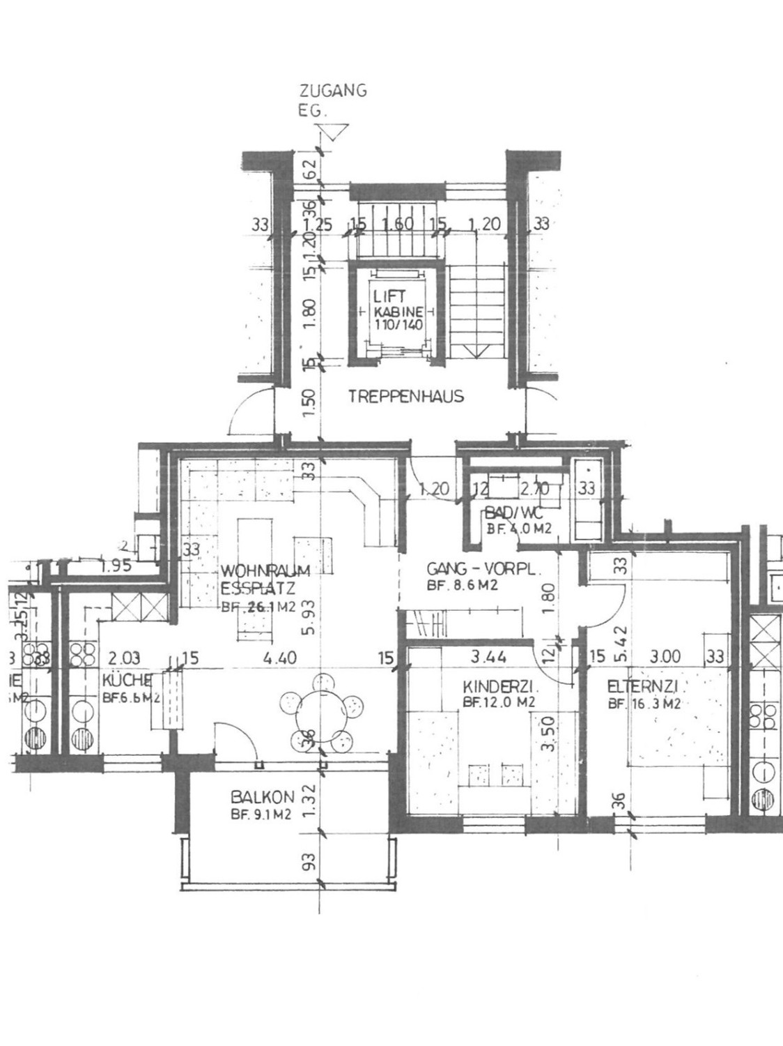 3 rooms apartment