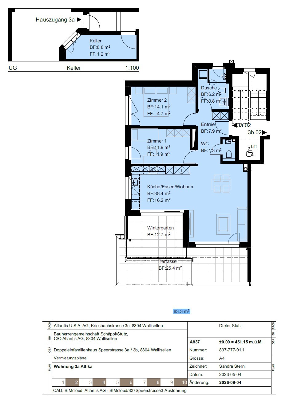 3 ½ rooms attic flat