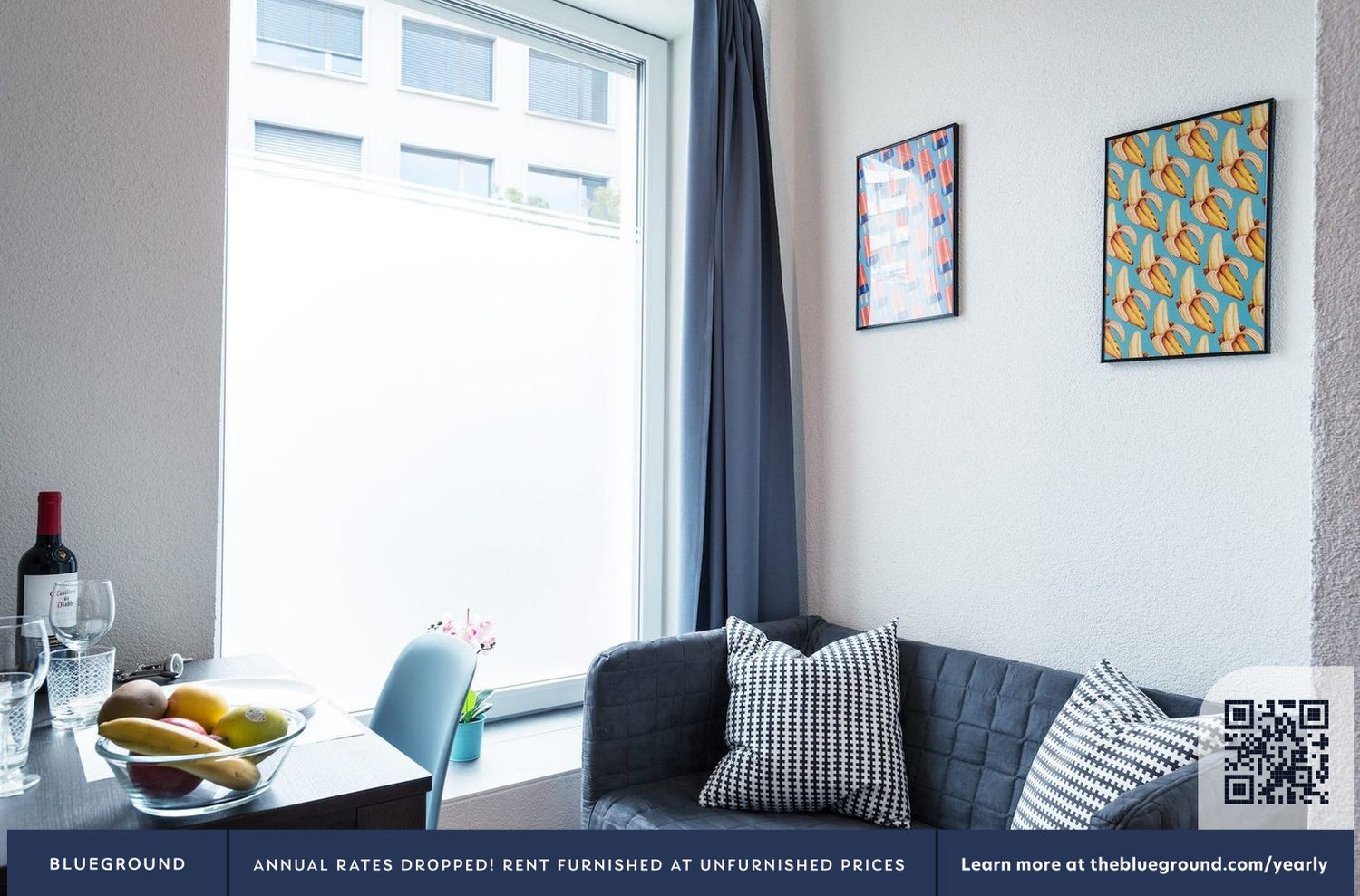 3 rooms furnished flat