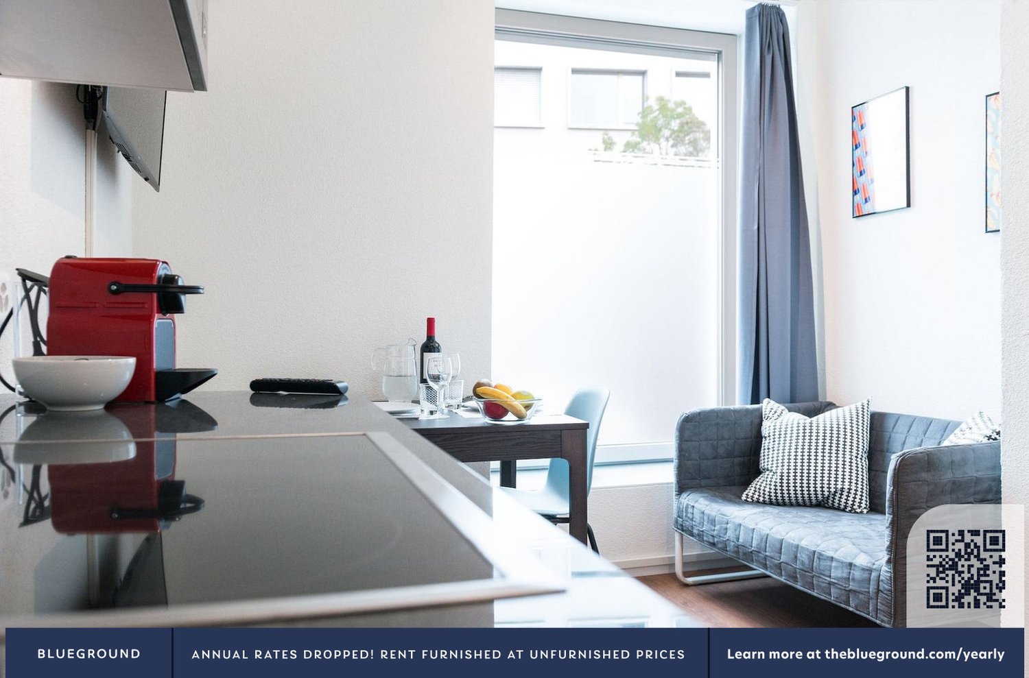 3 rooms furnished flat