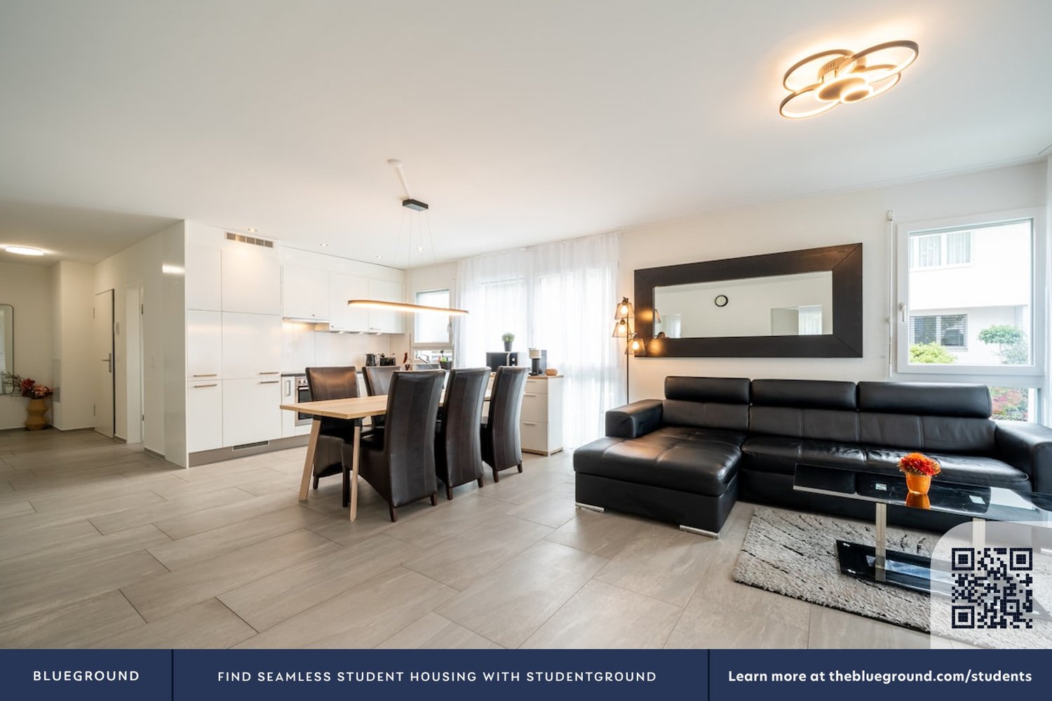 4 rooms furnished flat