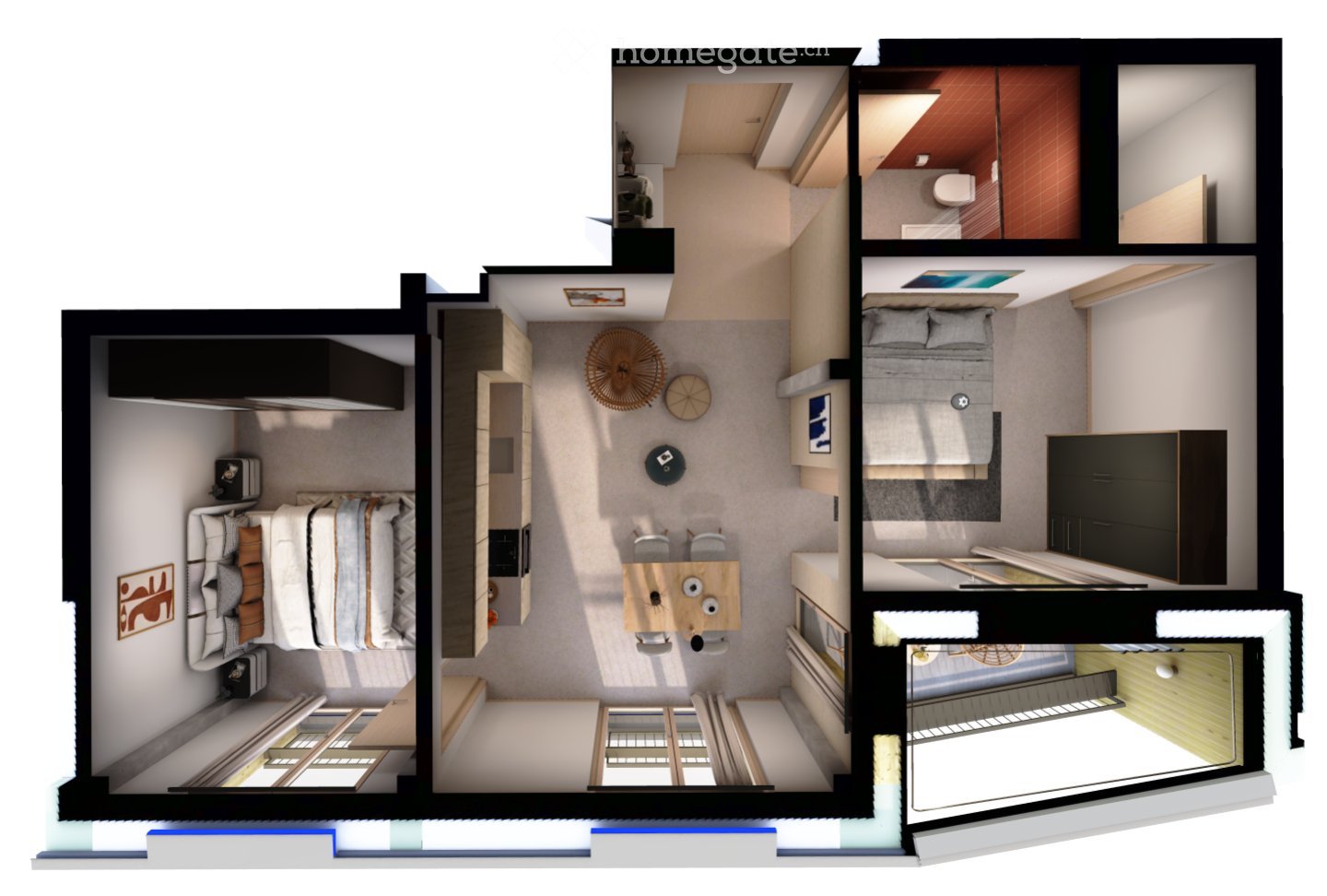 3 rooms apartment, photo 3 of 4