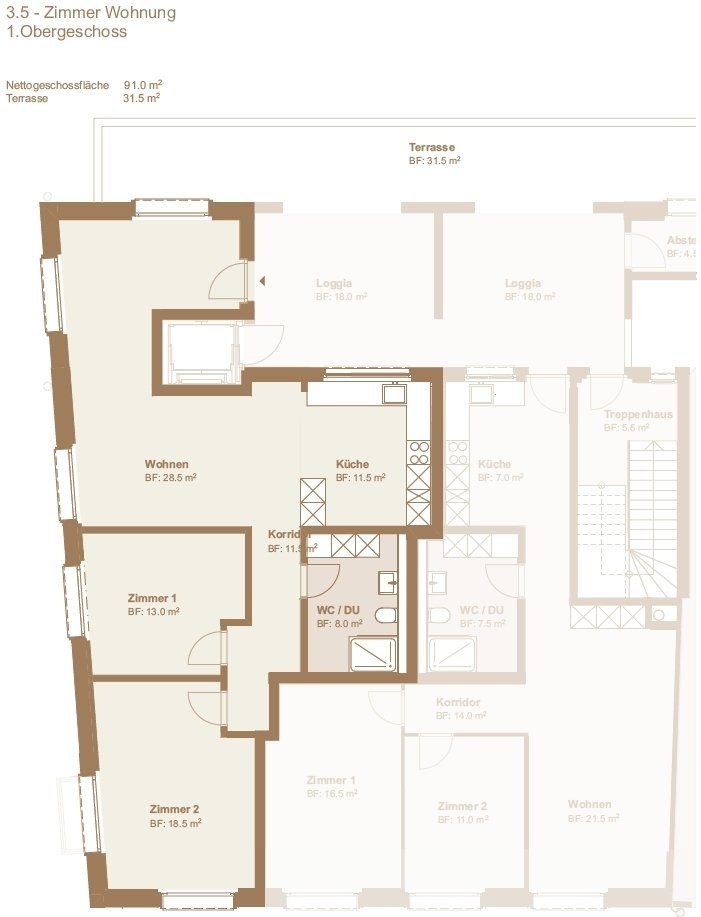 3 ½ rooms apartment