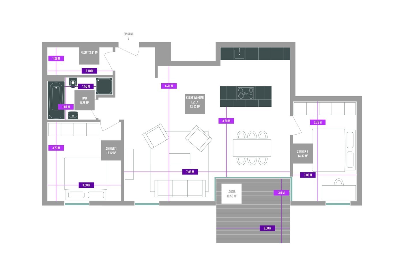3 ½ rooms apartment