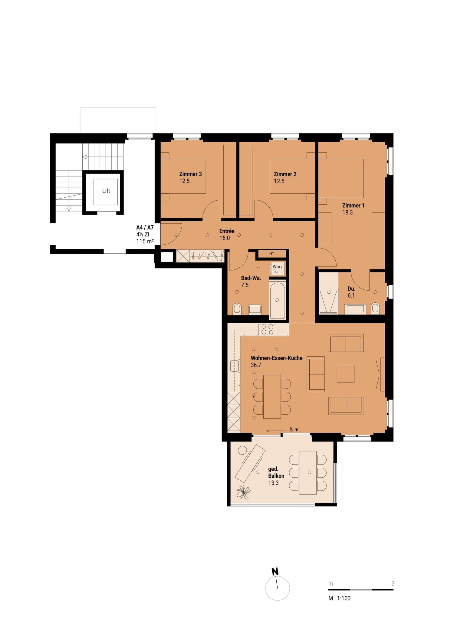 4 ½ rooms apartment, photo 7 of 8