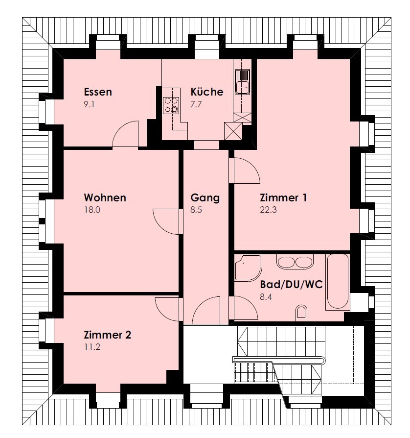 3 ½ rooms apartment