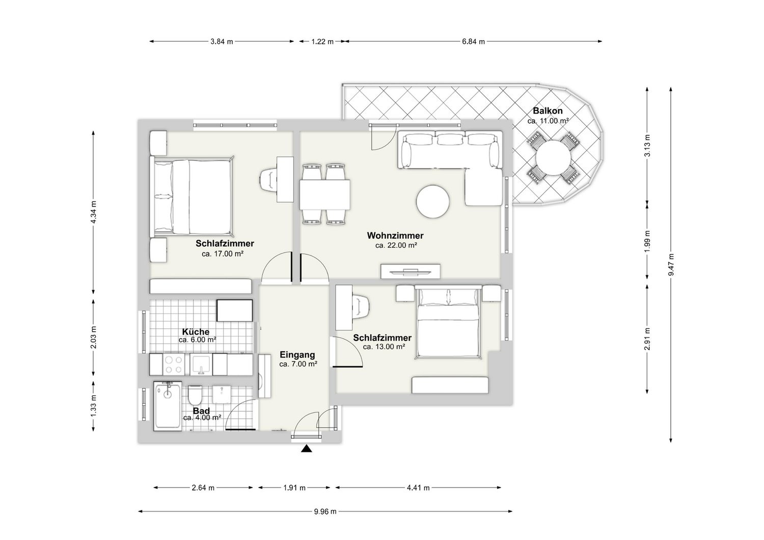 3 rooms apartment, photo 10 of 10
