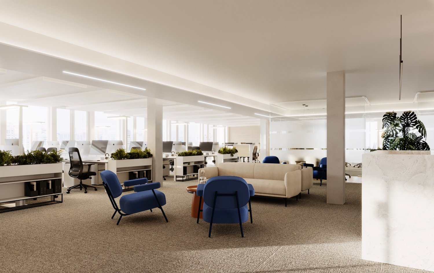 1390m² office