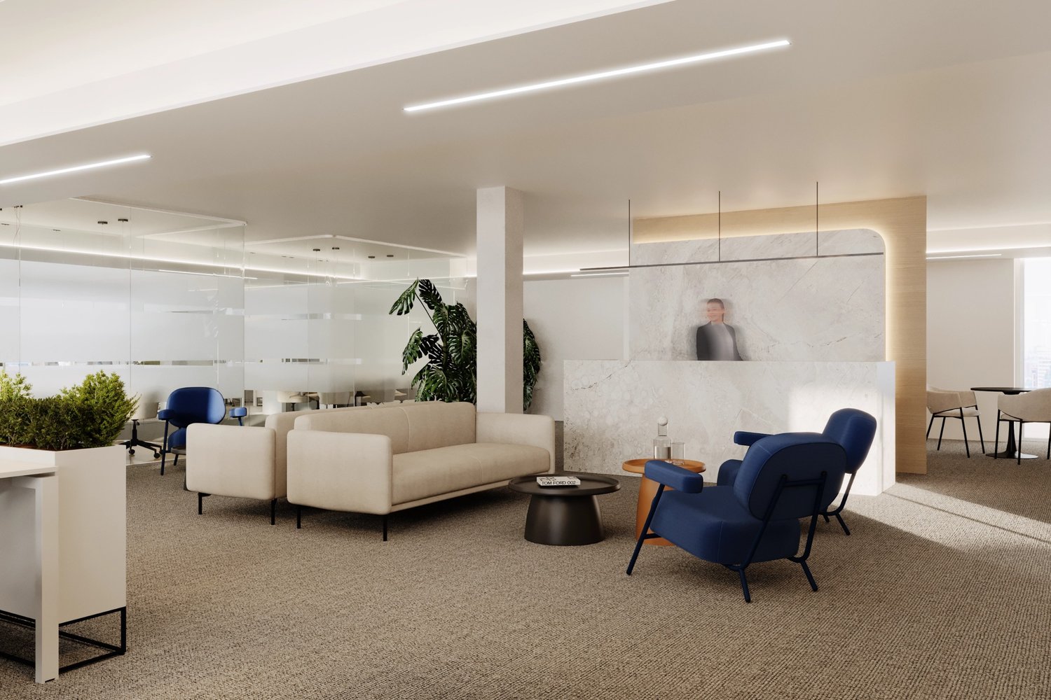 1390m² office