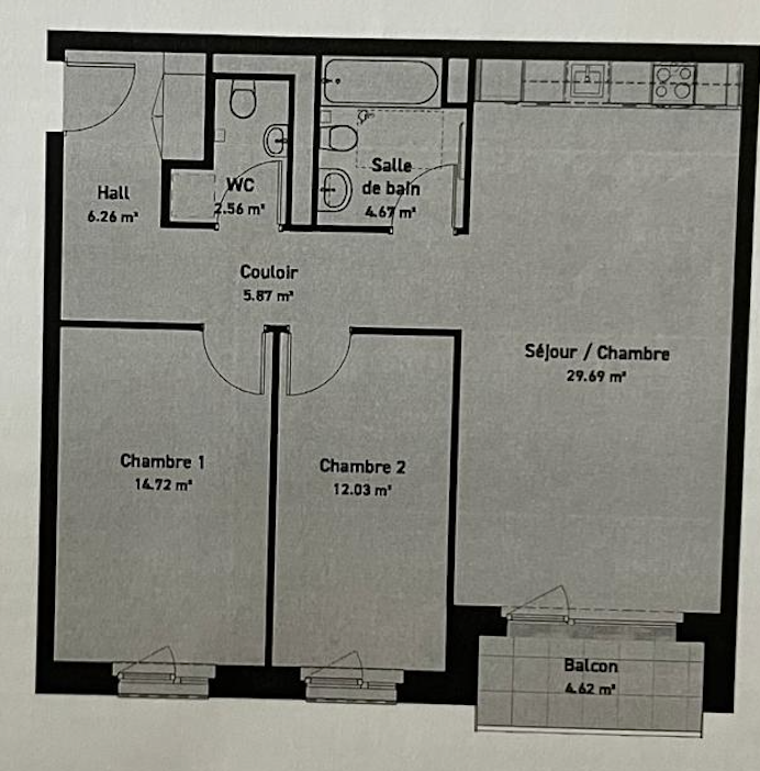 2 ½ rooms apartment