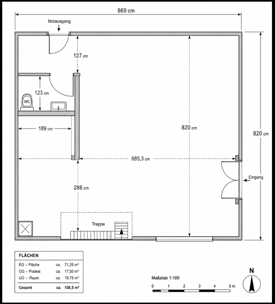 100-100m² commerciale