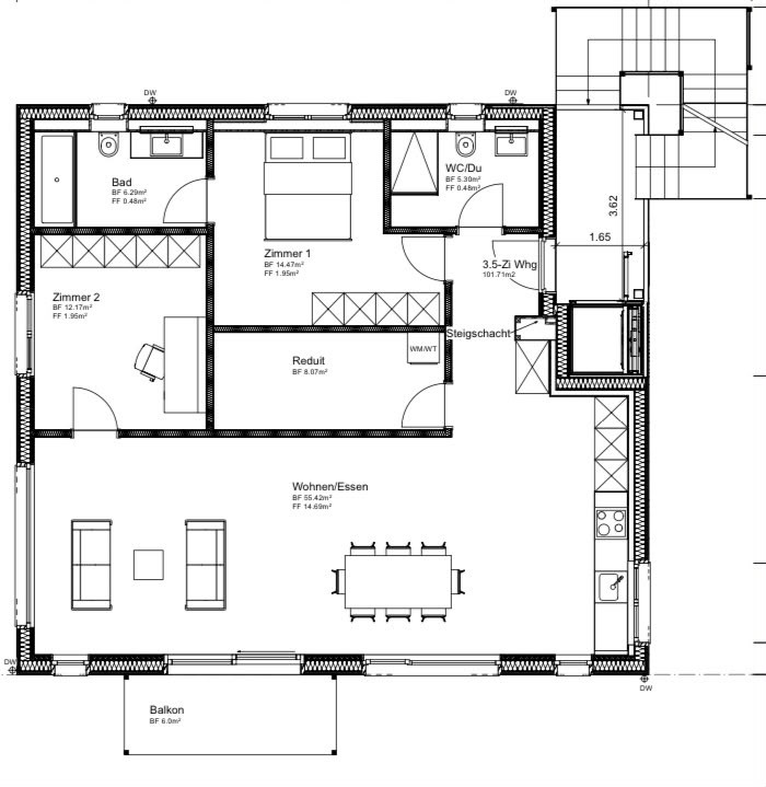 2 ½ rooms apartment