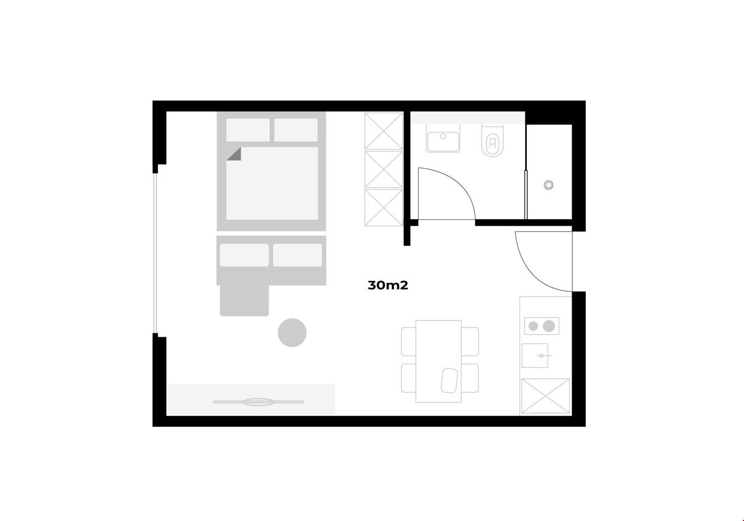 1 ½ Zimmer möblierte Wohnung