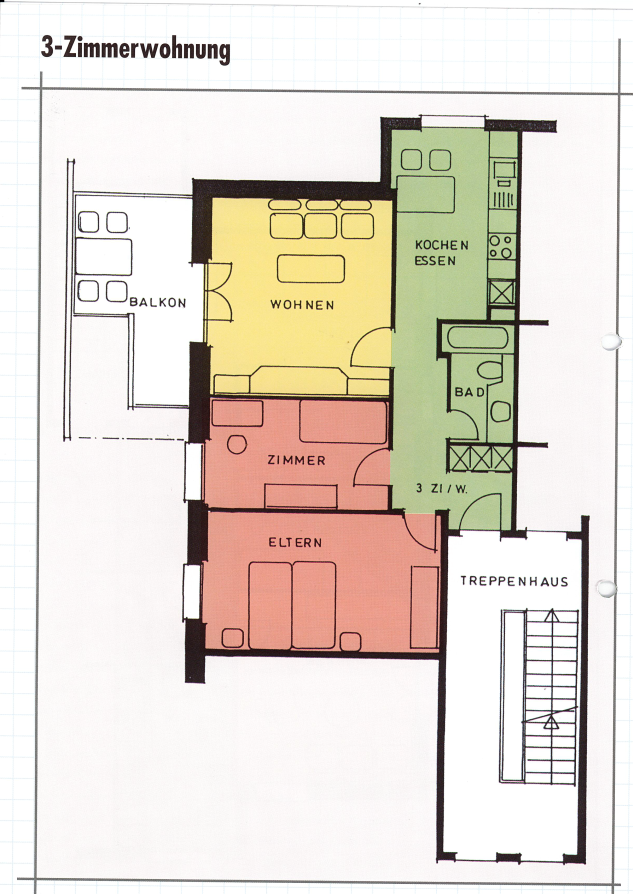 3 rooms apartment