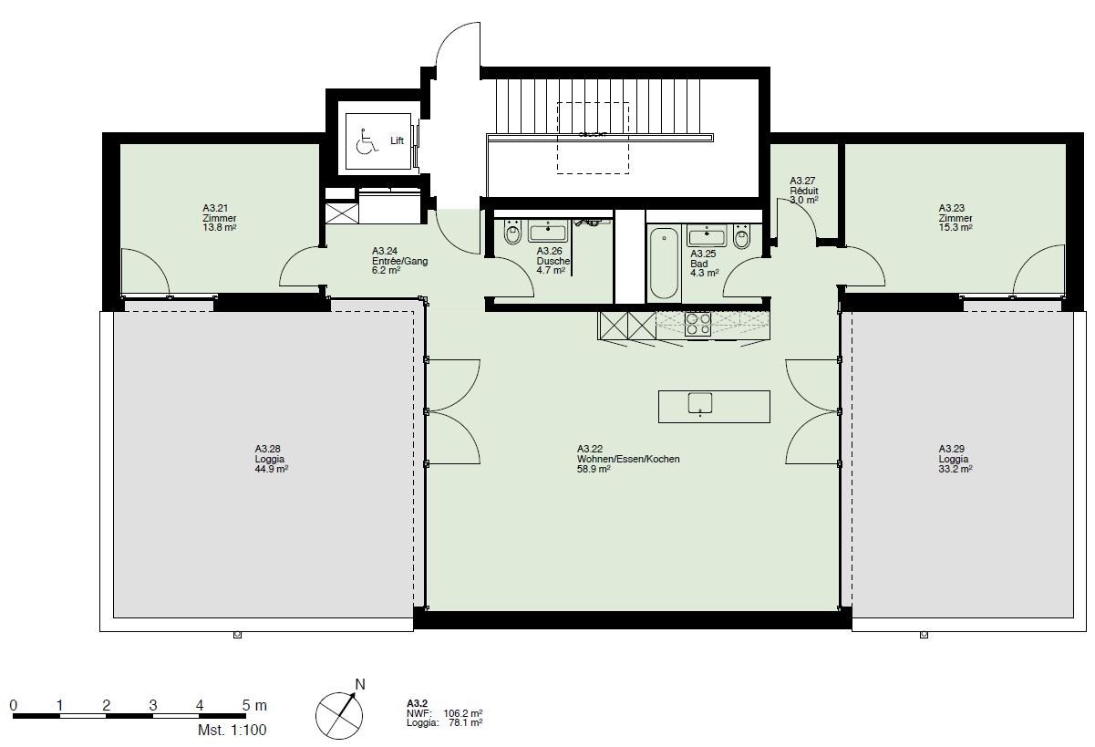 3 ½ pièces appartement mansardé