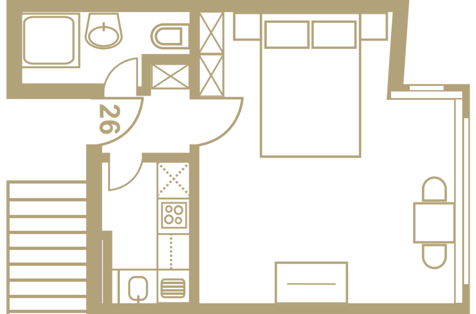 Appartamento ammobiliato di 1 ½ locali