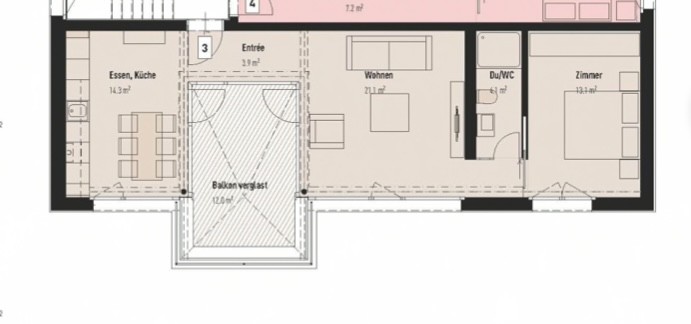 1 ½ rooms apartment