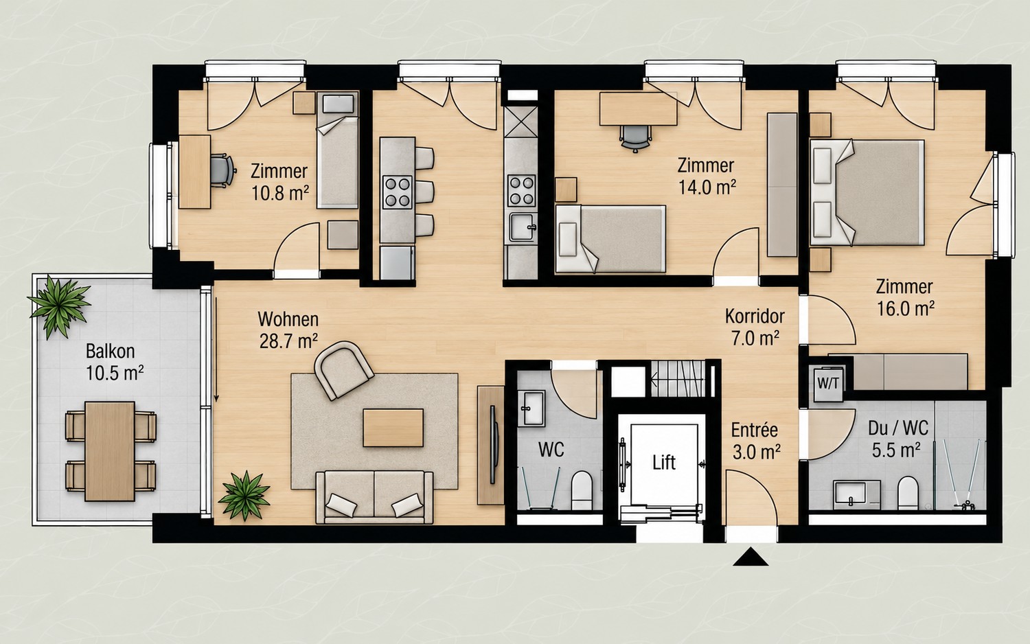 2 ½ rooms apartment