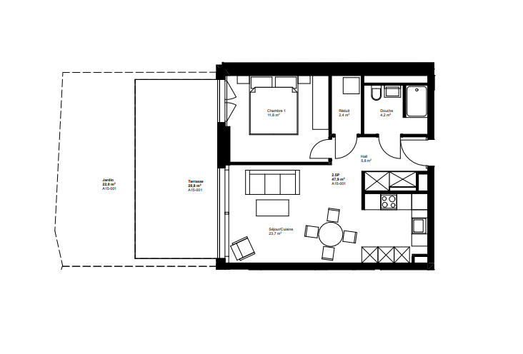 2 ½ rooms apartment
