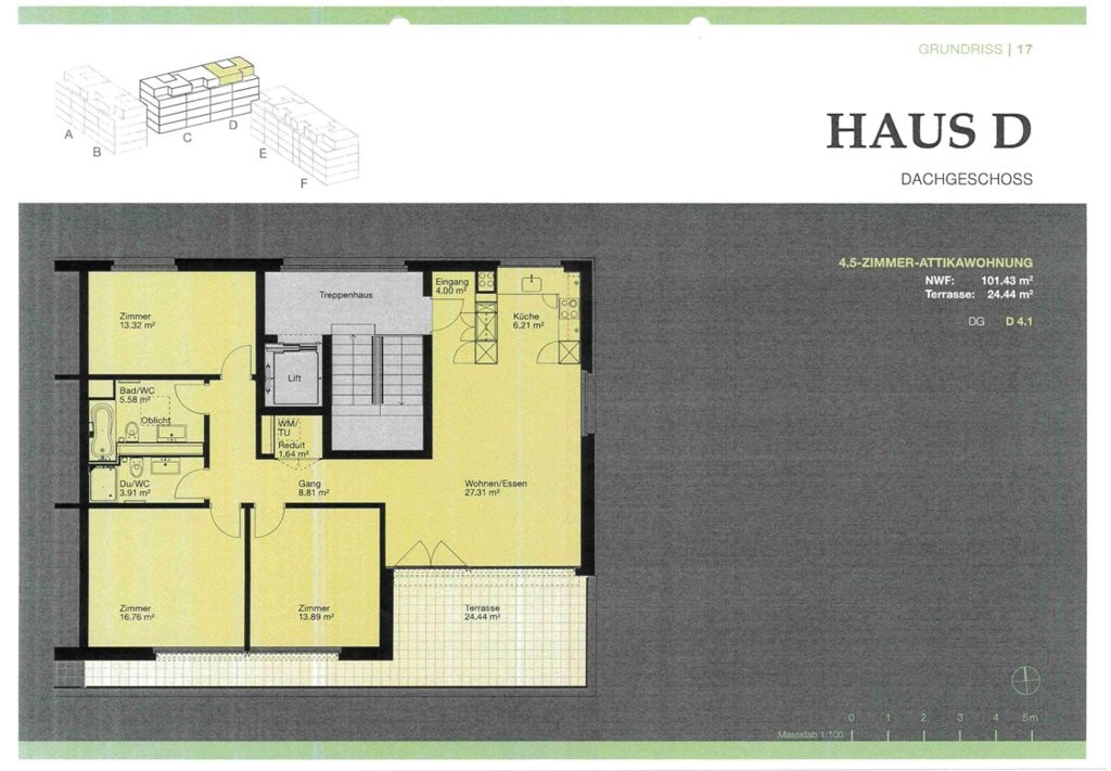 4 ½ pièces appartement mansardé